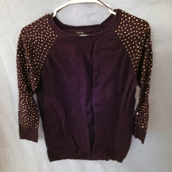 Apt. 9 Sweaters - Deep plum rhinestone sweater